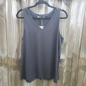 Black Tank Top with Back Slit